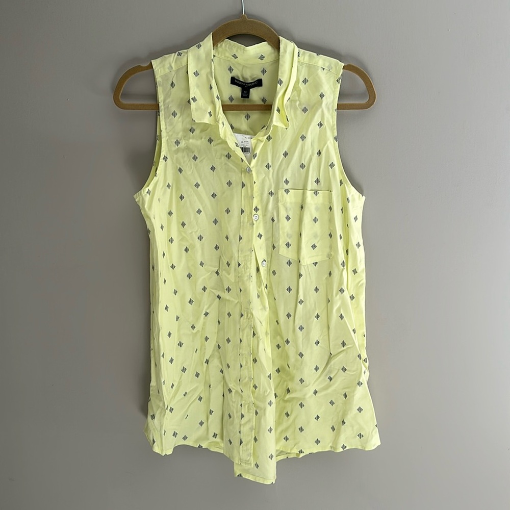 NWT Banana Republic sleeveless blouse button down spring summer M ladies medium